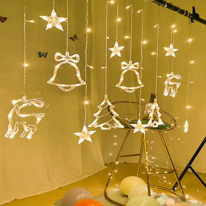 LED Christmas String Lights Garland Fairy Lights Star Lamp Outdoor Curtain Decor for Party Holiday Wedding New Year Decoration