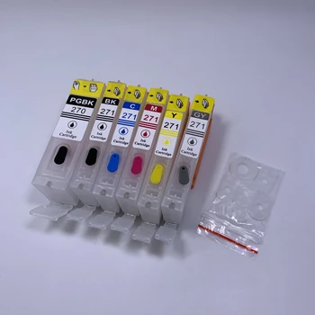 

YOTAT 6pcs Empty Refillable ink cartridge PGI-270XL PGI-270 CLI-271 for Canon PIXMA MG7720 TS9020 TS8020 printer