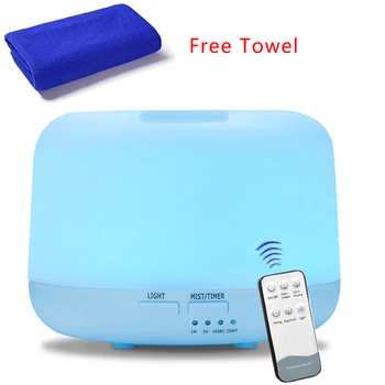 

300ML Ultrassonic Air Humidifier Aroma Essential Oil Diffuser With Wood Grain Remote Control Wood Grain 7 Color LED Lights