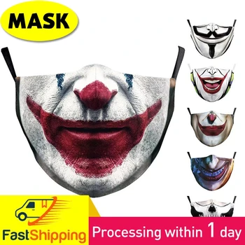 

Cosplay Anime Kids Mask Reusable 3D Printed Face Fabric Masks La casa de papel Skull Halloween Props Festive Party mask