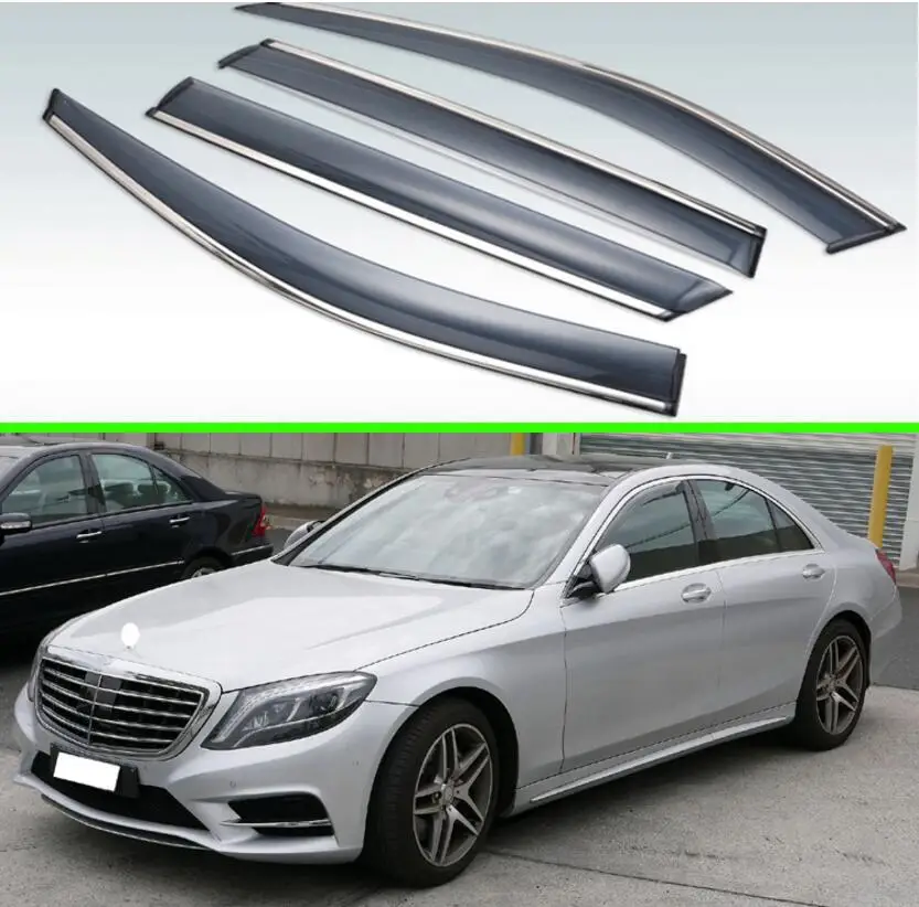 Пластиковые наружные козырьки для Mercedes-Benz S-Class W222 2014-2019 4 шт. | Автомобили и
