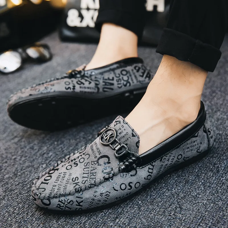 Men Loafers Driving-Shoes Casual-Shoes Suede Korean-Version Fashion-Brand Soft-Bottom