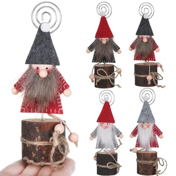 

4 styles Christmas Note Clip Photo Clip Xmas Dolls Photo Props Memo Card Clamp Card Holders Office Wedding Party Decor