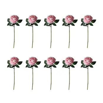 

10PCS Gorgeous Artificial Peony Single Head Simulation Flower Vintage Simulation Peony Bouquet Wedding Flowers Home Decoration