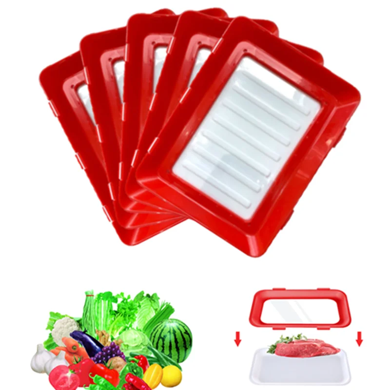 

Zero-waste Stackable Creative Food Preservation Tray Food Fresh Handy Food Tray Plastic For Kitchen Plateau De Conservation Clev