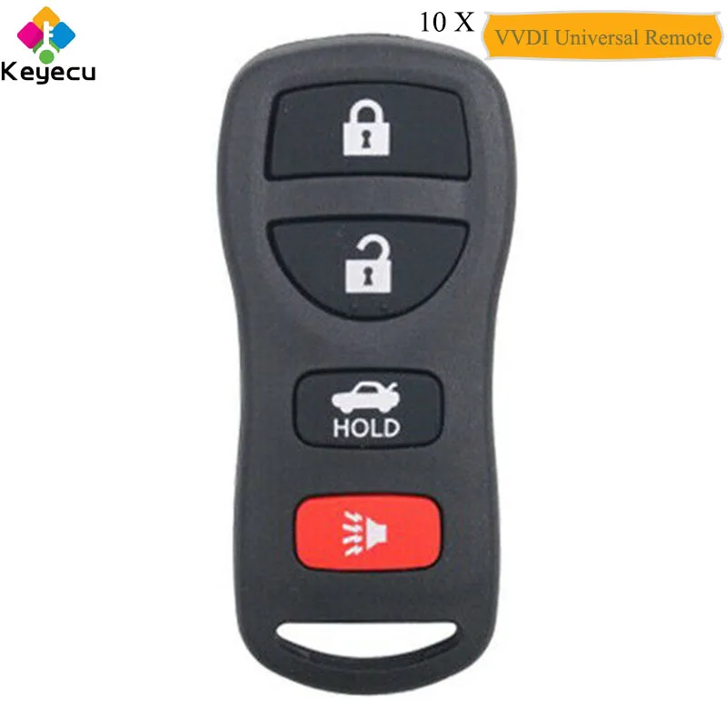 KEYECU 10 шт./лот XHORSE английская версия для Nissan Стиль универсальный пульт дистанционного ключа автомобиля-3 1/4 кнопками-брелок для ключа VVDI VVDI2
