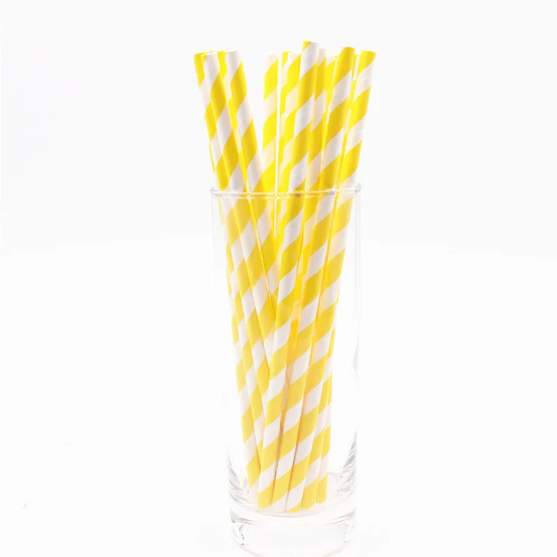 Straw25pcs 10 шт./партия, цветная одноразовая бумажная посуда, чашка, красный, розовый, синий, многоцветный, Детские вечерние украшения на день рождения - Цвет: Straw25pcs