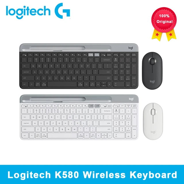 LOGITECH-K580デュアルモードBluetoothワイヤレスキーボード,PCおよびタブレット用,2.4g,オリジナル