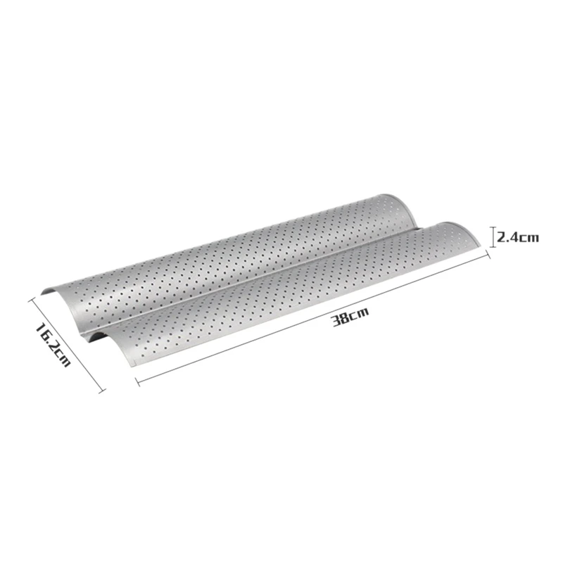 1Pcs Non-Stick Perforated Baguette Pan French Bread Mold Wave Loaf, 1 Pack