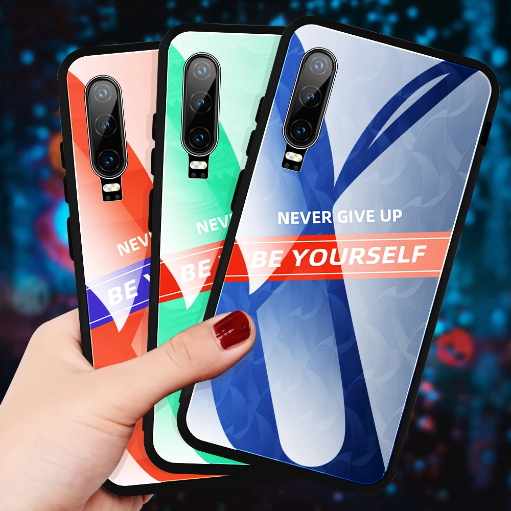 

Tempered Glass Case For Huawei P30 Pro P20 Lite Y9 Prime 2019 Gradient Cover For Huawei Honor 20 9X Pro 8X 10 20 Lite 10i Shell