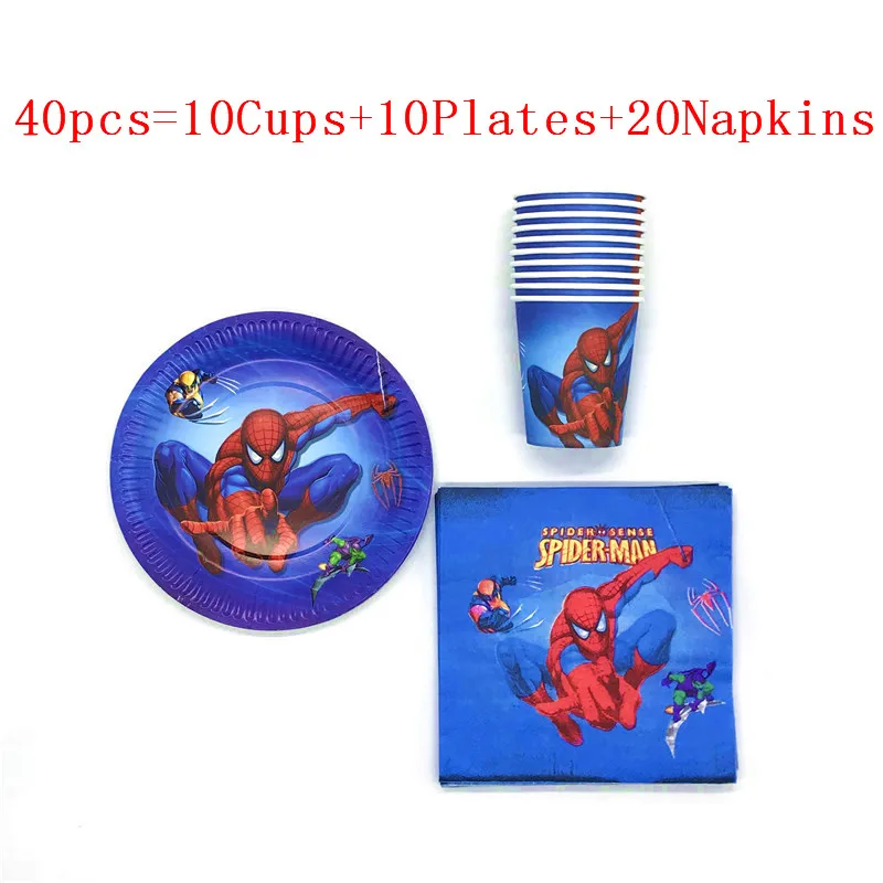 Con tema del Hombre Araña platos y vasos de papel suministros vajilla desechable bebé ducha cumpleaños fiesta para niños súper héroe decoraciones