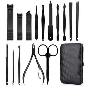 

Professional Pedicure Manicure Set 15 in 1 Cuticle Nail Cutter Set Stainless Steel Nail Scissors High Quality Nail Care Tool