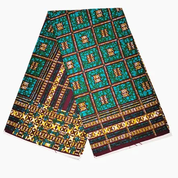 

Blue Striped Plaid Veritable Guaranteed Real African Wax High Quality Pagne Print Wax 6yards African Fabric T1019-23