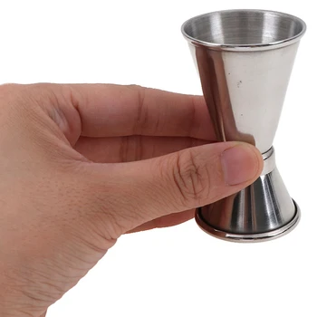 

New 1PC 3 Sizes Jigger Single Double Shot Cocktail Wine Short Measure Cup Drink Bar Party 30cc/15cc 40cc/20cc 50cc/30cc