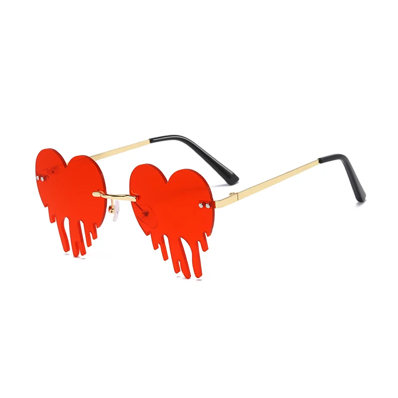 

Fashion Love Heart Sunglasses Women Brand Designer Sexy Retro Cat Eye Vintage metal Sunglasses Red Female sun glasses for men