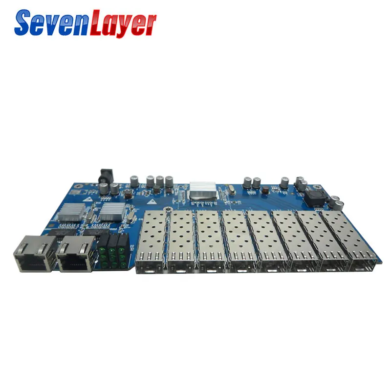 Gigabit Ethernet волоконно-оптический коммутатор 8 SFP solt 2 RJ45 PCBA плата медиаконвертер 10/100/1000 м utp 8 Порт 1,25G SFP