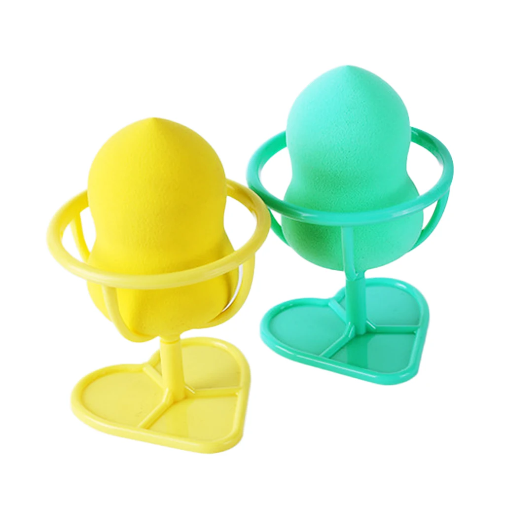 2x Makeup Foundation Sponge Blender Blending Puff Powder Beauty Make Up Sponges with Holder Stand (Random Color)