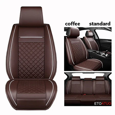 coffee standard Автокресла из искусственной кожи с полным покрытием, чехлы для автокресел Clio logan renault sandero fluence megane laguna - Название цвета: coffee standard