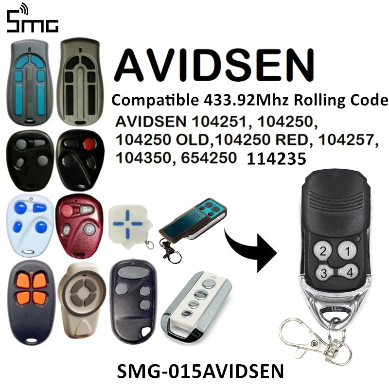 

AVIDSEN electric garage gate door remote control replacement Compatible with AVIDSEN handheld transmitter rolling code key fob