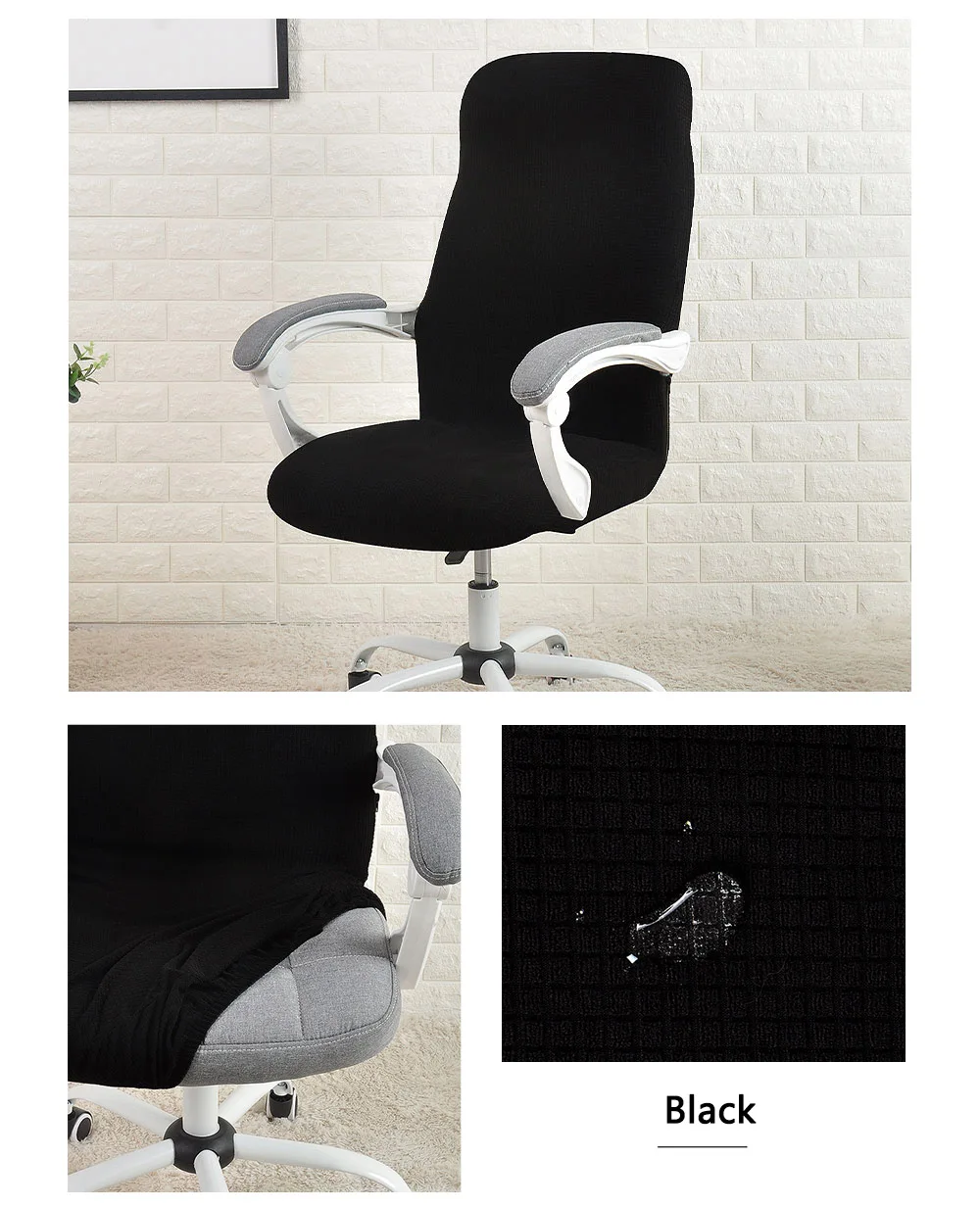 Stylish And Comfortable Solid Jacquard Fabric Office Purpose Chair Cover