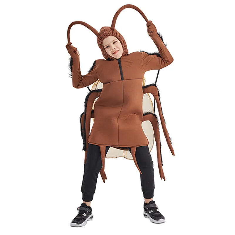 Adults Kids Animal Cartoon Cockroach Halloween Cosplay Costumes Man Boys Pretended Party Role Play Outfit Dress Up Jumpsuit Suit |