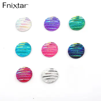 

Fnixtar 100Pcs/Lot 12mm Candy Color Glitter Rhinestones Round Disc For DIY Making Earring Pendants Necklace Jewelry Finding