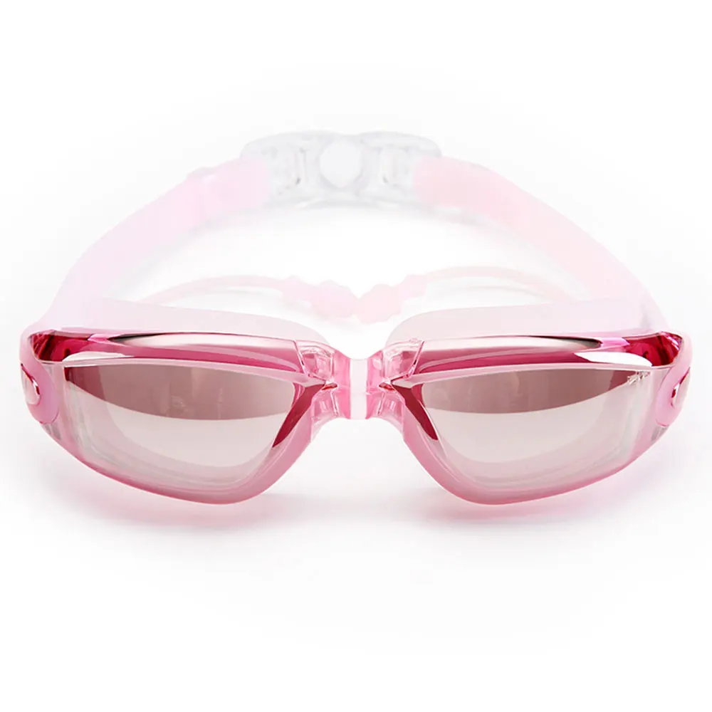 Pink Очки для плавания из поликарбоната, 4 цвета, прочные, для взрослых, пляжные, противотуманные, для плавания - Цвет: Pink