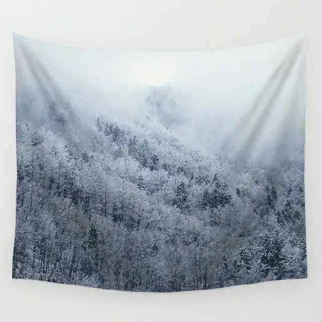 CAMMITEVER зима снег горы гобелен настенный, для дома искусство настенные ткани стены художественный ковер гобелены для гостиной - Цвет: 44-4