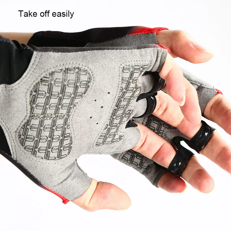 CHEJI Gel Pad Anti-skid Shockproof Bicycle Gloves Half Finger Breathable MTB Road Bike Glove Moisture Wicking Cycling Gloves