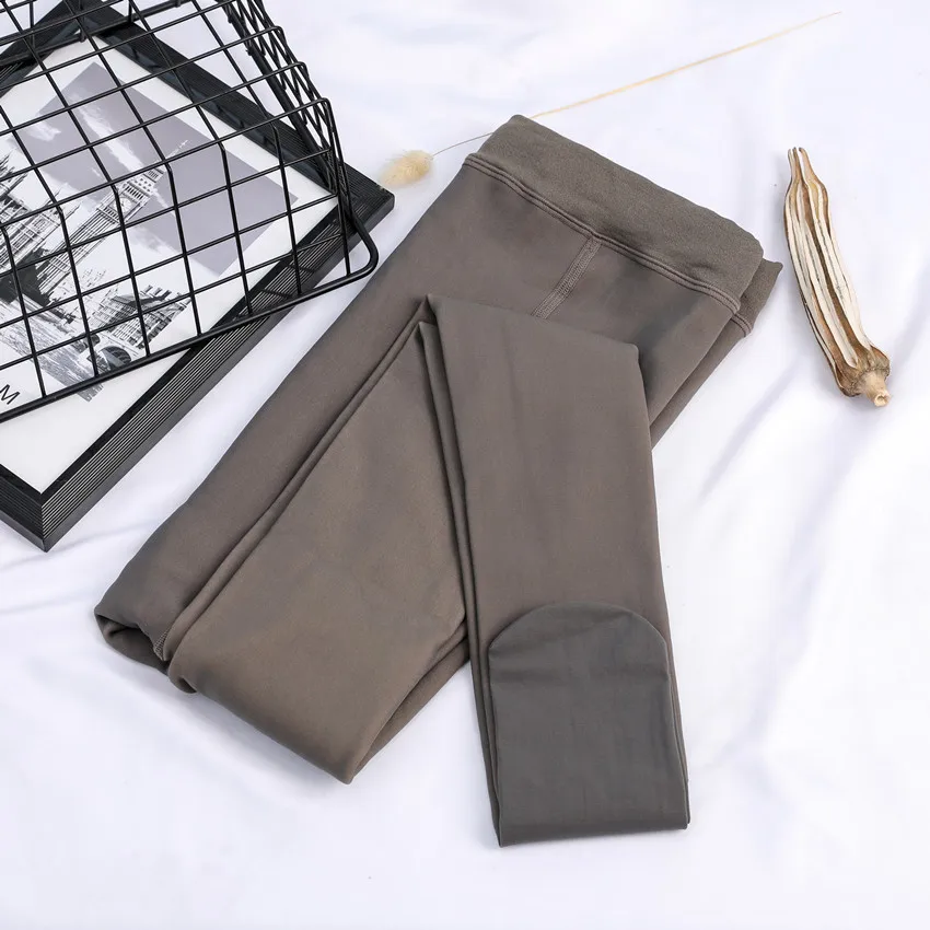 2020 Winter Pregnant Women Bare Leg Real Skin Penetrating 280g 400g Velvet Thickening Artifact Fake Through Meat Grey Pantyhose 5