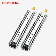 AOLISHENG-Rail télescopique, verrouillage industriel, rail coulissant à 3 plis, 76mm de large