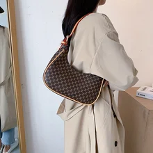 

French Minority Bag Women's Autumn and Winter New Printed Armpit Bag Versatile One Shoulder Diagonal Bag