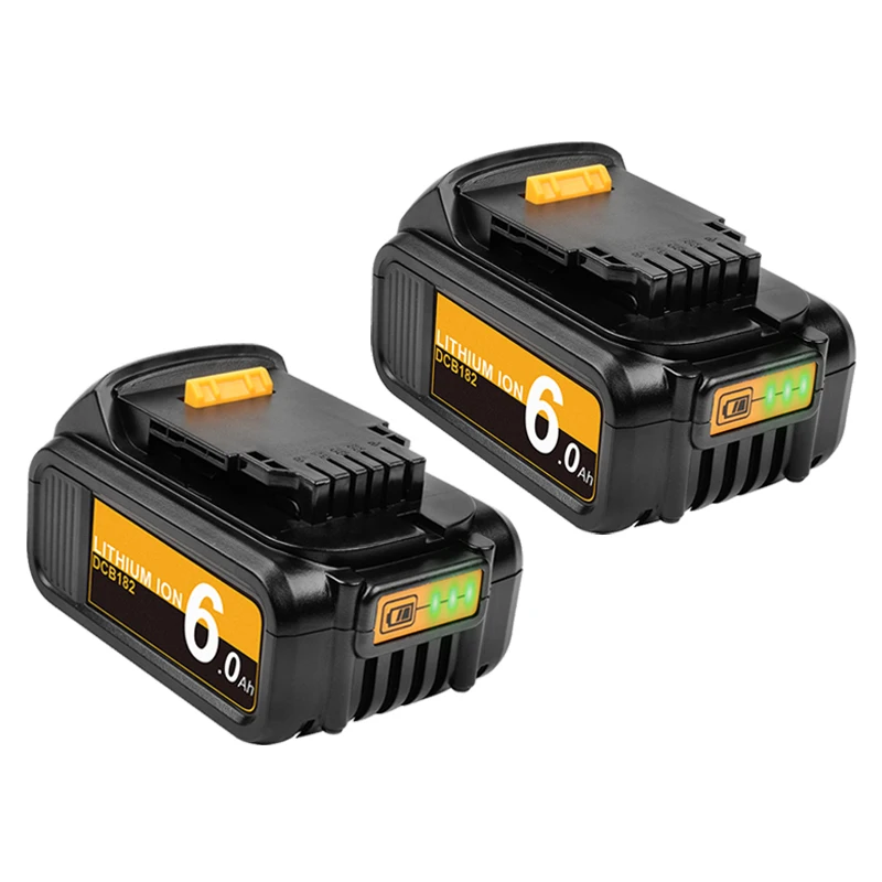 

18/20V 6.0AH Replacement Li-ion DCB182 Battery For Dewalt Max Tools DCB205 DCB206 DCB204 DCB203 DCB200 DCB180 DCB230 Series L50