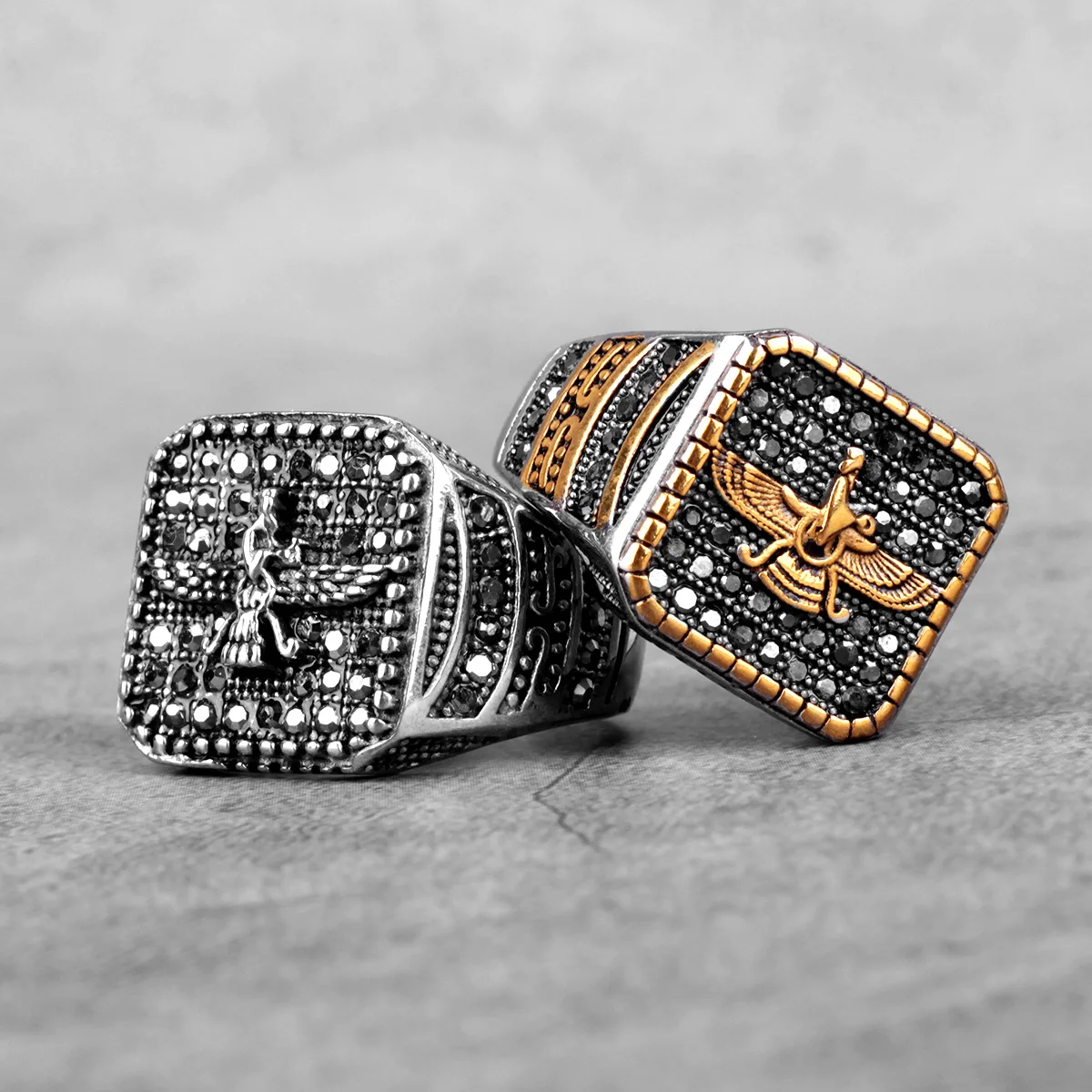 

Stainless Steel Men Rings Religion Islam Gold Luxury Punk Rock HipHop for Biker Male Boyfriend Jewelry Creativity Gift Wholesale