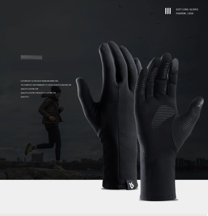 mens leather driving gloves Winter Unisex Outdoor Sports Touch Screen Keep Warm Gloves Add Cashmere Thin Mountaineering Cycling Man Non-slip Gloves mens fur lined gloves