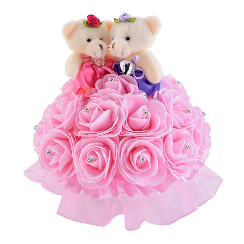 ABSS-Hug Bear Lover музыкальные коробки вращающаяся Свадебная музыкальная шкатулка свадебное кольцо Подушка со свадьбой день рождения любовника День Святого Валентина Girlf - Цвет: B