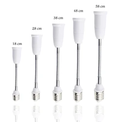 E27 to E27 LED Light Bulb Base Socket Flexible Extension Lamp Holder Converter  EU US Plug 18cm/28cm/38cm/48cm/58cm