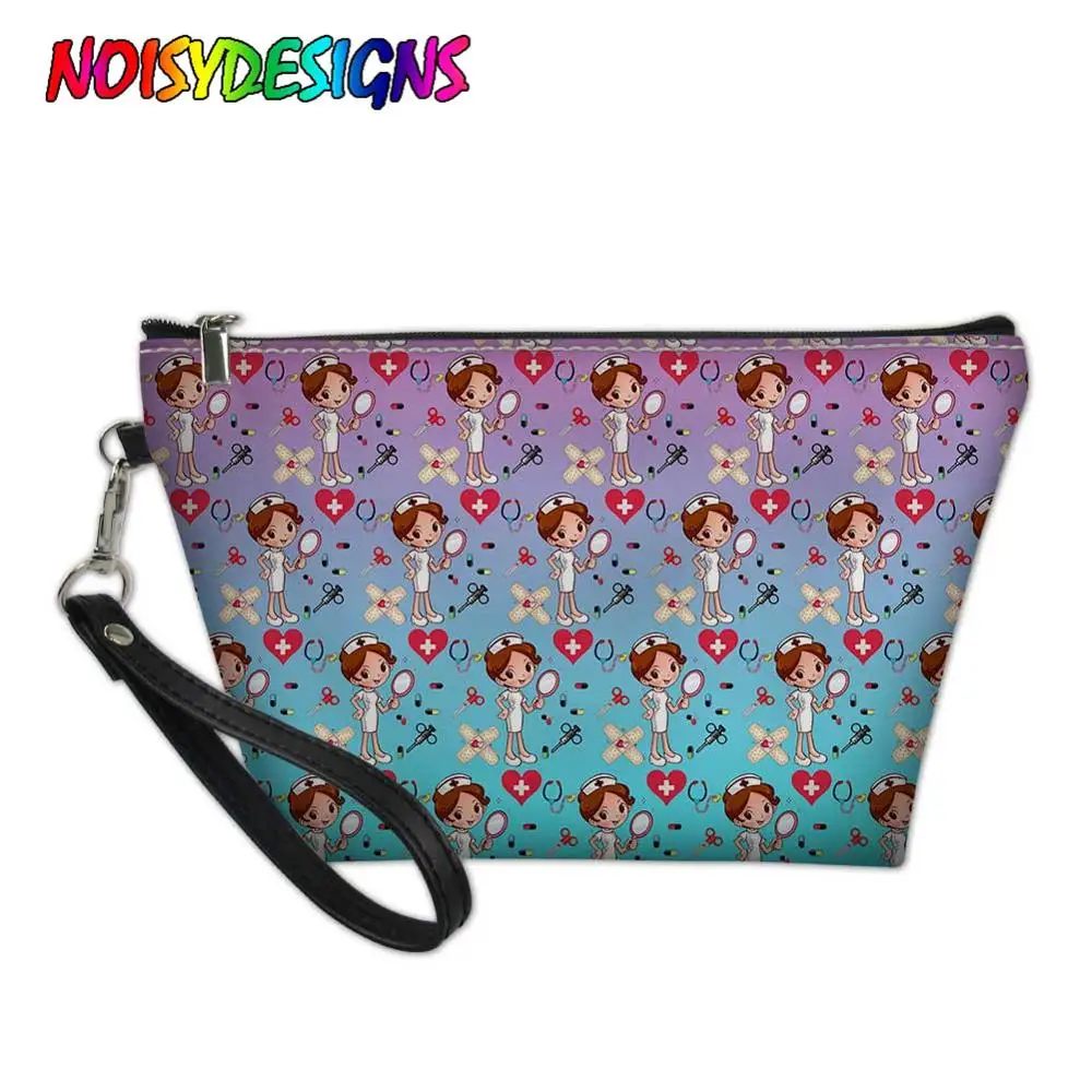 

NOISYDESIGNS 3D Nurse Doctor Pattern Printed Cosmetic Bags Gradient Color for Makeup Organizer Necessaries Women Travelling