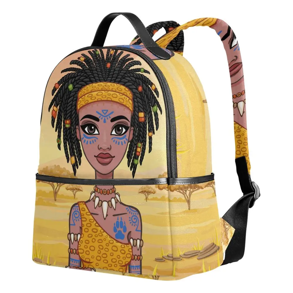 

ALAZA 2020 School Backpack Laptop bag african women's Afro Girls Black Women's for Kids New Bag backpacks girl Adjustable Straps