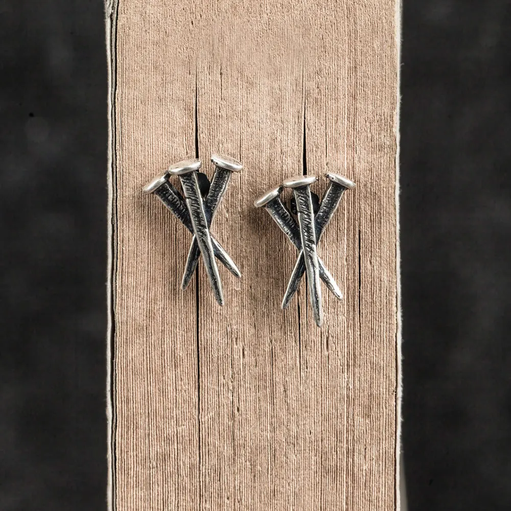 

Women's Earring Punk Nail Design Silver Stud Earrings for Women Girls Trendy Jewelry Party Earring Gifts for Women Wholesale