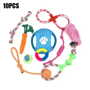 

New Transfer Pet Supply Dog Toys Dogs Chew Teeth Clean Outdoor Training Fun Playing Green Rope Ball Toy For Large Small Dog Cat