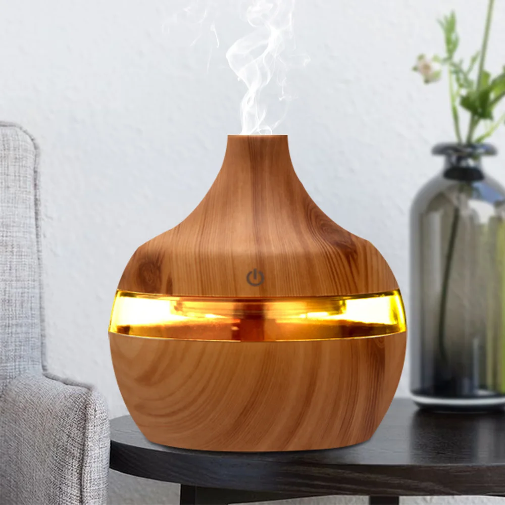 300ml USB Electric Aroma Air Diffuser Wood Ultrasonic Air Humidifier ...