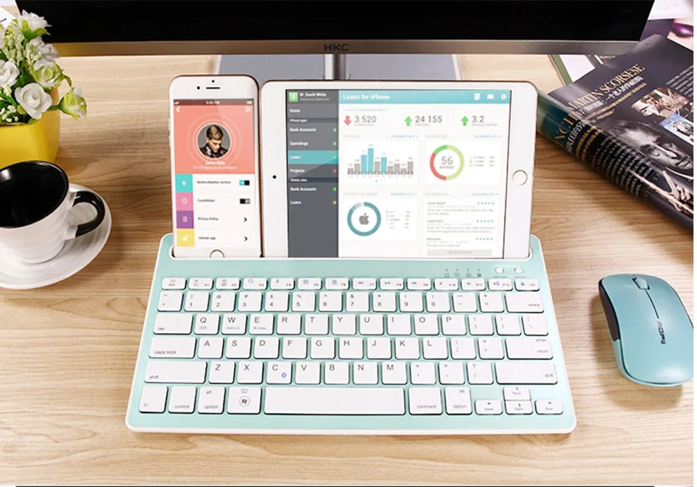 Оригинальная портативная беспроводная bluetooth-клавиатура для планшета, ноутбука, iPad, Поддержка IOS, Android, система телефона, совместимая с несколькими системами