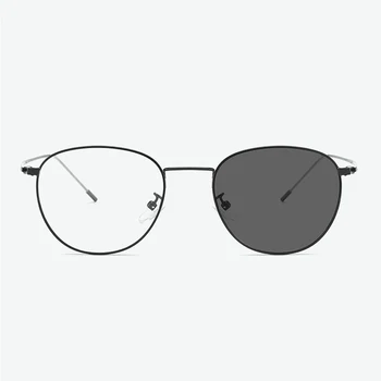

Blue Light Blocking Glasses Filter UV Glare Alloy Round Ultra Lightweight Computer Game Photochromic Sunglasses Chameleon