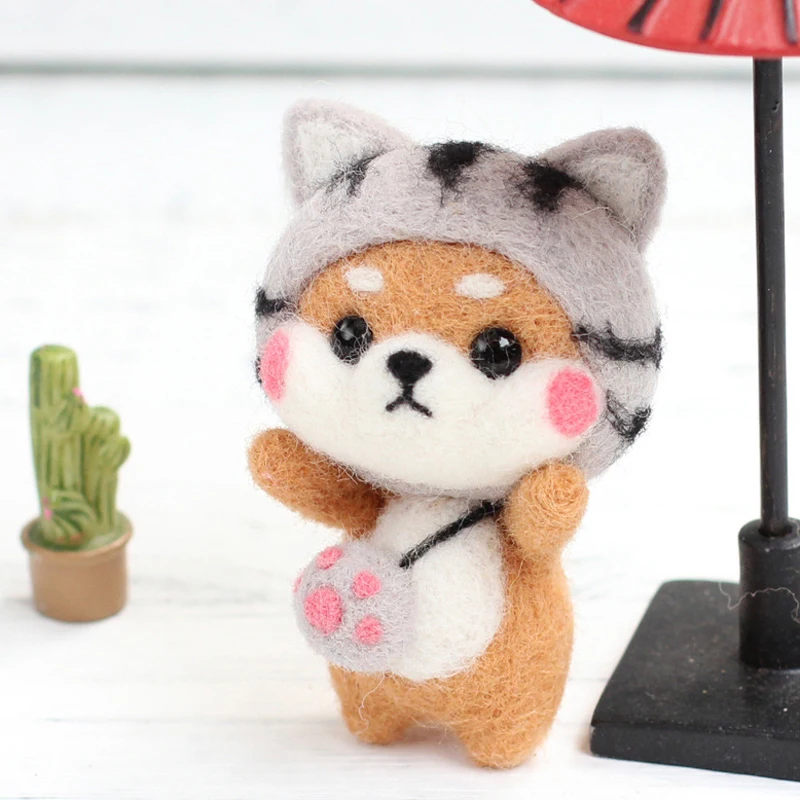 Cut Stress DIY Felt Doll Kit Creative Handmade Basic Tool Santa Deer Phone Strap Foam Worktop crafts 11.5*8.5*3cm