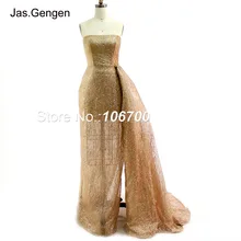 Новые модные стильные блестящие платья для выпускного вечера, реальные фотографии, без бретелек, с боковыми разрезами, с боковым шлейфом, вечерние платья, vestidos de fiesta de noche