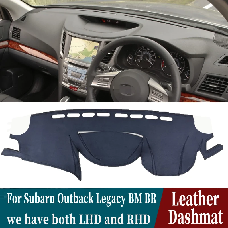 Leather Dashmat Dashboard Cover Pad Dash Mat Carpet for Subaru Outback Legacy BM BR 2009-2014