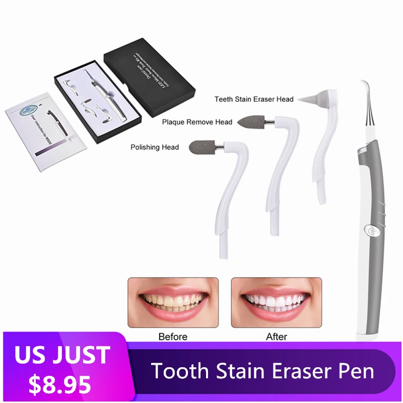 

Dental Ultrasonic Sonic Tooth Stain Eraser Plaque Remover Vibration Cleaning Tool Oral Care Teeth Whitening Equipment Drop Ship