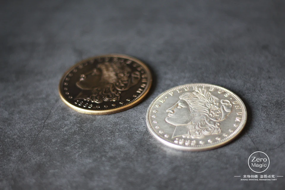 Jumbo Morgan Dollar(7 см) магические трюки волшебник крупным планом уличной иллюзии аксессуары Исчезающие монеты магические капли