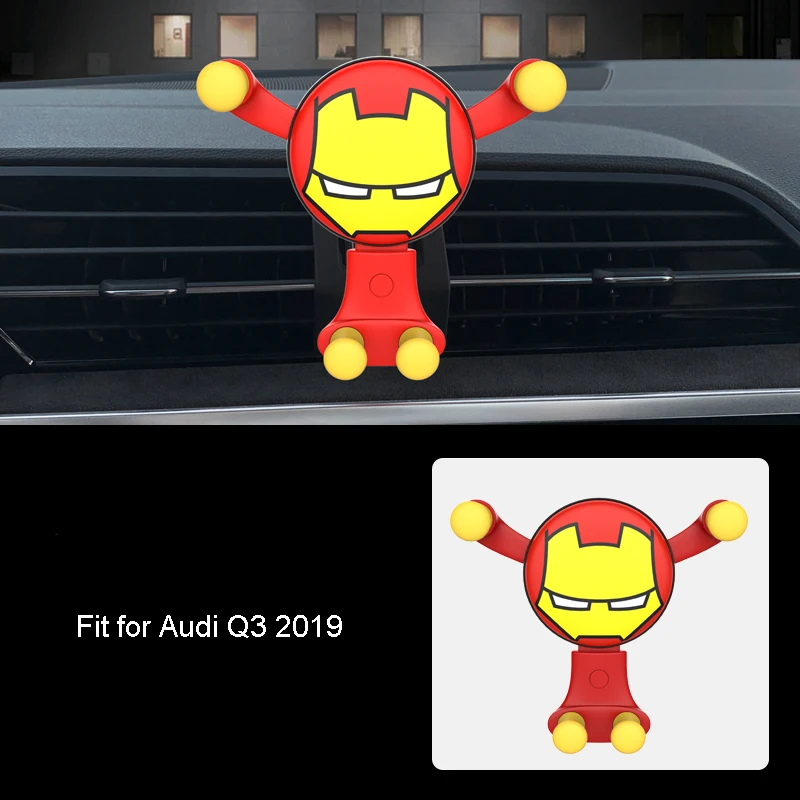 Iron man-Q3 19 Автомобильный держатель для телефона на вентиляционное отверстие гравитационная подставка для Audi Q3 2013- gps держатель для мобильного телефона авто аксессуары для интерьера - Цвет: Iron man-Q3 19